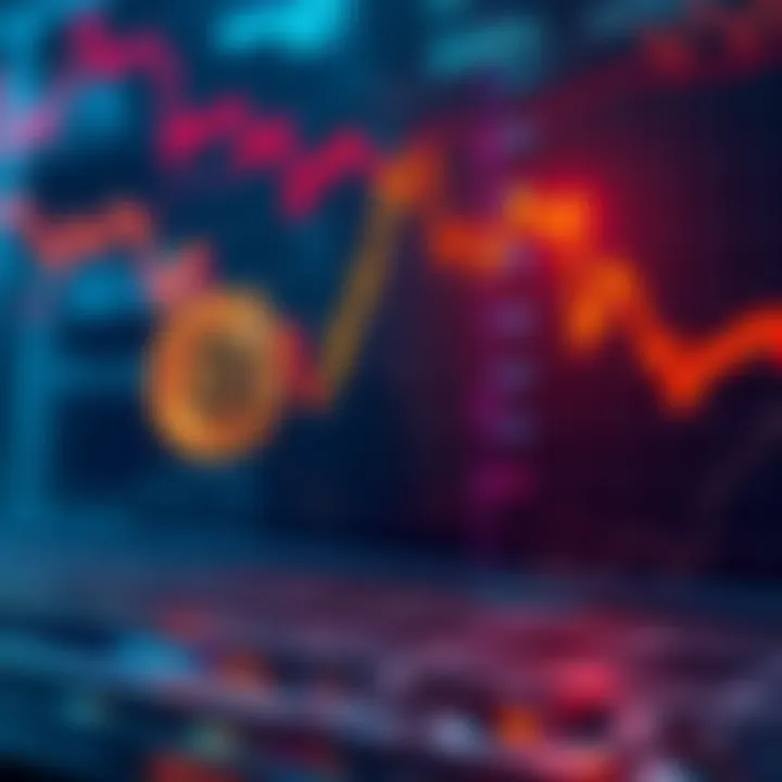 Crypto Market Decline A graph showing Bitcoin and Ethereum prices dropping, indicating market instability.