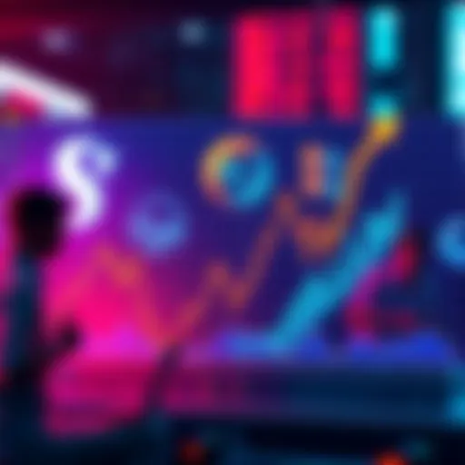 A downward trend graph illustrating the decline in cryptocurrency prices, with concerned investors in the background.