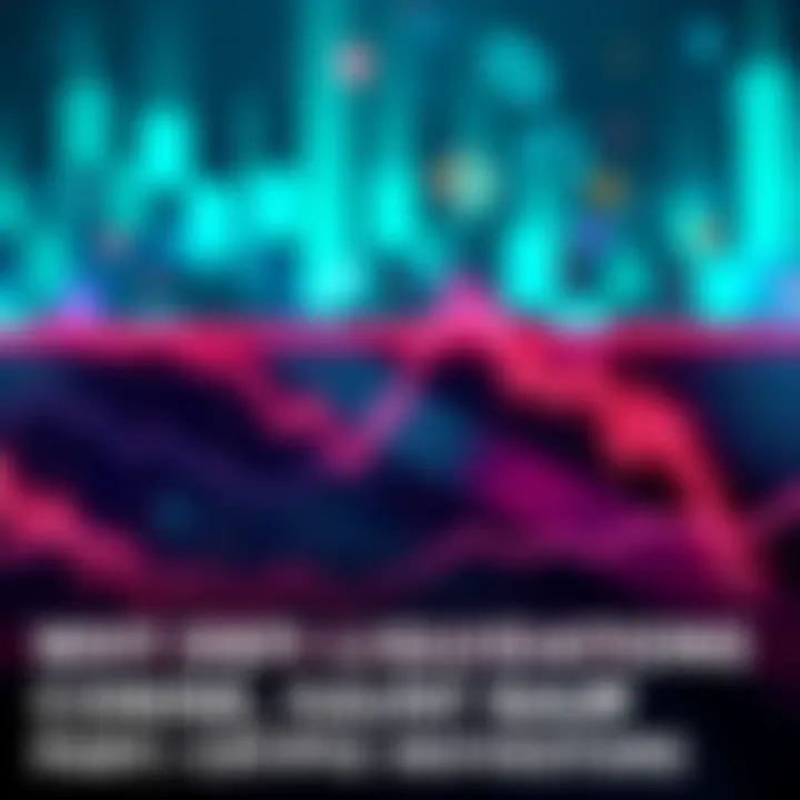 A graph shows a sharp decline in cryptocurrency prices with liquidations marked. Investors look worried.