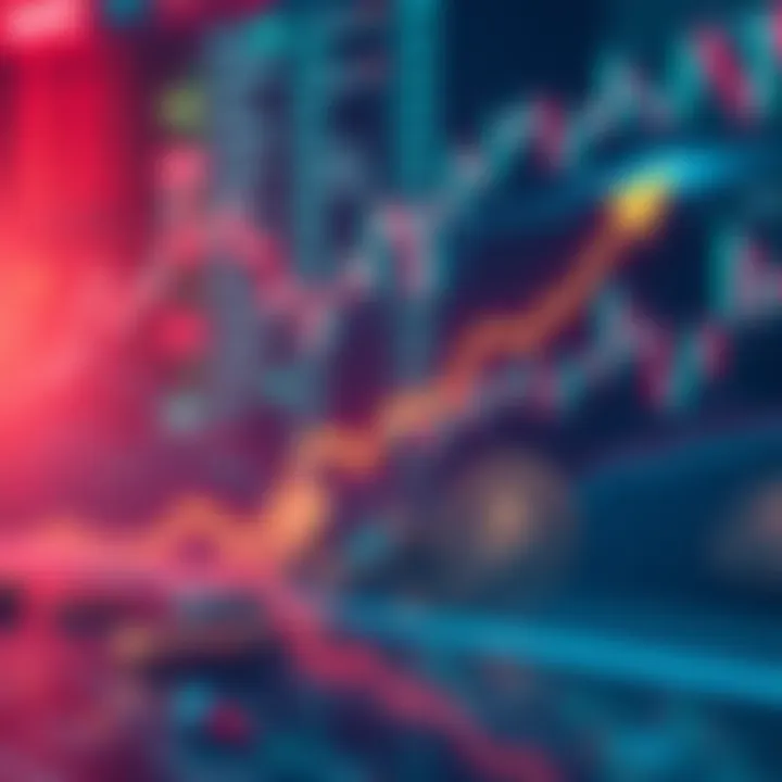 Graphic showing a declining trend line with cryptocurrency symbols and a background of financial charts, illustrating significant losses in the market.