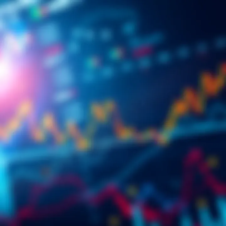 A graph showing fluctuating cryptocurrency prices representing high volatility