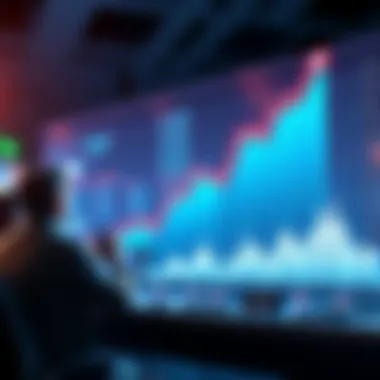 Graph showing a sharp increase in cryptocurrency prices, with excited investors observing the trend