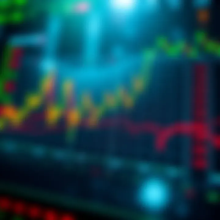 A chart showing fluctuations in cryptocurrency prices over the past week with green and red indicators