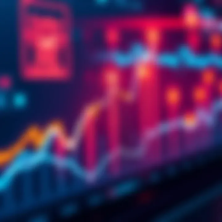 A chart showing upward movement in cryptocurrency values, with bull icons indicating bullish momentum and caution symbols for potential pullback.