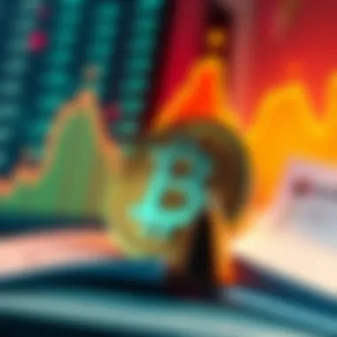 An illustration of a digital currency symbol with rising inflation numbers in the background and regulatory documents nearby.
