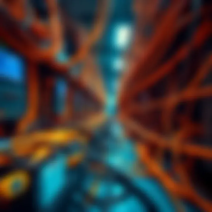 Crypto Mining Power Theft Piles of electrical cables and mining rigs showcasing illegal crypto mining operation in Malaysia.