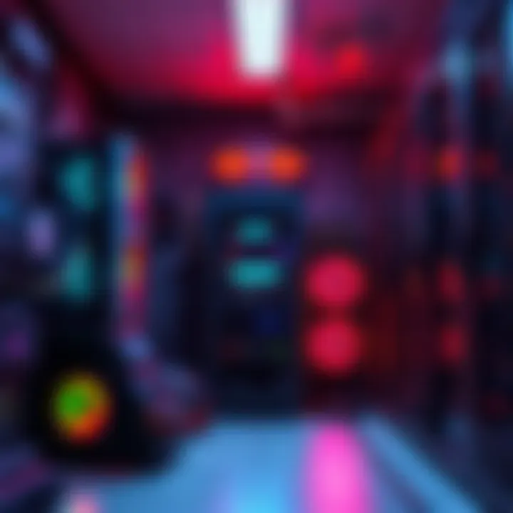 A comparison of a home crypto mining rig and a professional hosting facility, showing equipment and electricity meters, highlighting the differences in profitability.