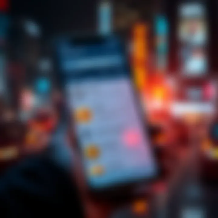 A smartphone screen displaying various cryptocurrency options like Solana and Dogecoin for making small online payments.
