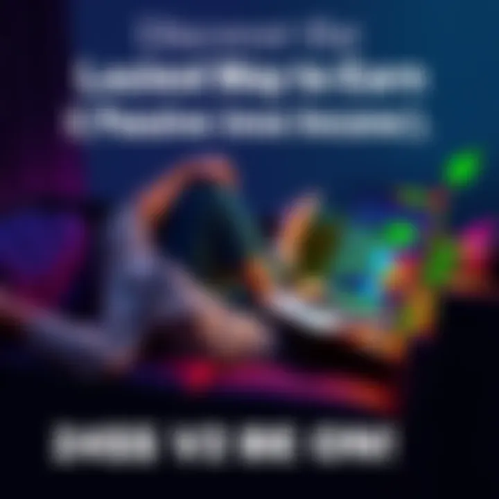 A person relaxing on a sofa while monitoring cryptocurrency investments on a laptop with a plant next to them, symbolizing easy earnings