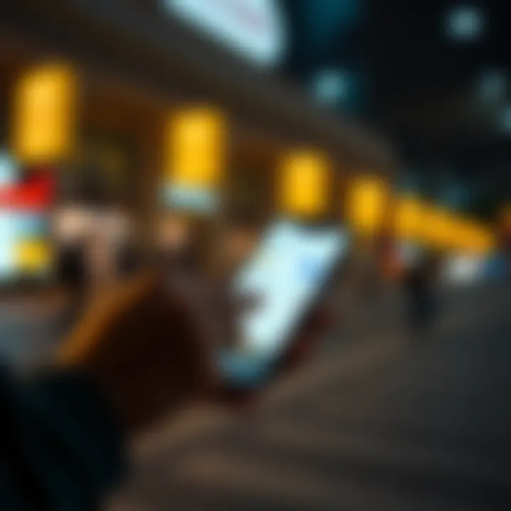 A person using a smartphone to compare crypto payment apps RedotPay, KAST, and Oobit for speed and fees