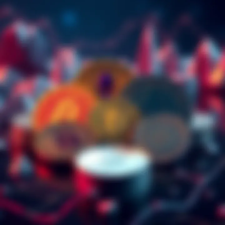 Crypto Portfolio with BTC, ETH, SOL, and TAO A balanced crypto portfolio showcasing Bitcoin, Ethereum, Solana, and TAO coins in an arrangement