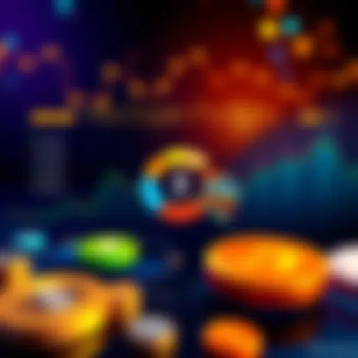 A graphical representation of a crypto portfolio showing Solana and other currencies like Bitcoin and altcoins, with various pie chart sections