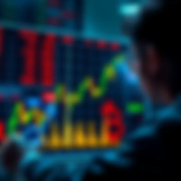 A person analyzing a digital currency graph showing a recent dip and potential for growth, symbolizing a chance to invest in crypto assets.