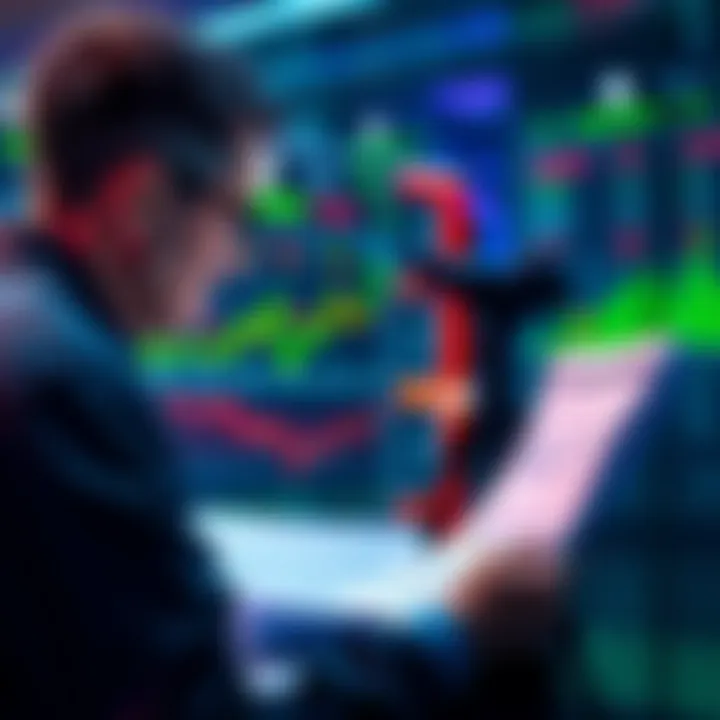 Individual reviewing cryptocurrency charts and tax documents, focused on maximizing profits