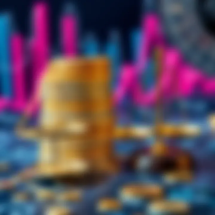 A graphic showing a stack of cryptocurrencies with a gavel and scales, symbolizing regulatory clarity in the crypto market.