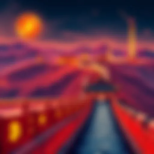 Illustration of cryptocurrency symbols with a backdrop of China's Great Wall, symbolizing the relationship between crypto and China's influence.