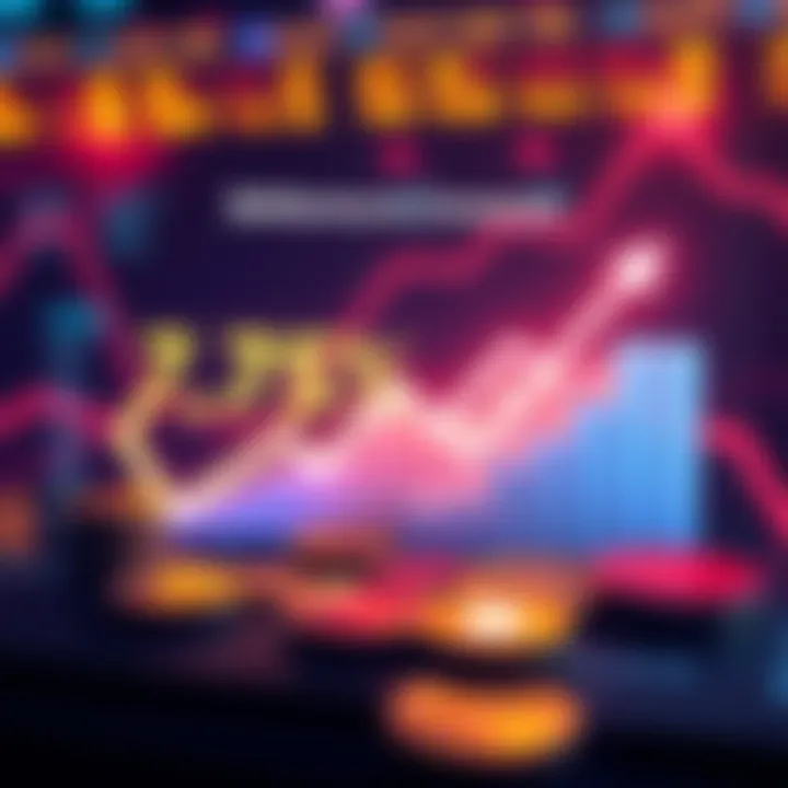 A graphic showing BitMart's 7.5% APY alongside lower rates from competitors, with a visual of upward trending graphs and crypto coins.