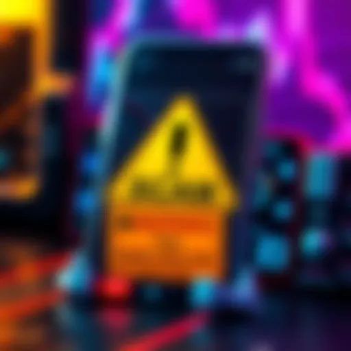 Crypto Scam Warning A graphic showing a fraudulent wallet app with a warning sign, highlighting the risks faced by crypto wallet users.