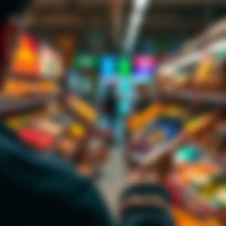 A person paying for groceries with a smartphone displaying a cryptocurrency wallet