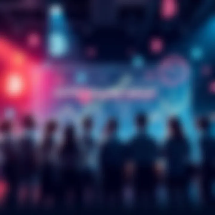 A graphic showing a group of people discussing cryptocurrency strategies and charts, surrounded by digital currency symbols.