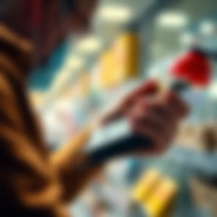 A person using a Ledger wallet to make a purchase with cryptocurrency, illustrating the connection between cold storage and everyday spending.