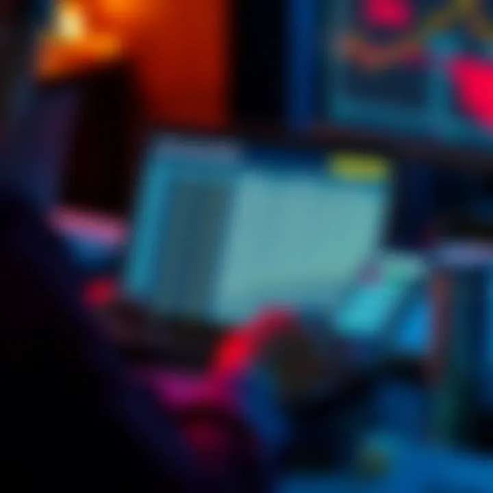 Individual examining a digital currency tax calculator on a laptop screen, considering tax options for cryptocurrency transactions