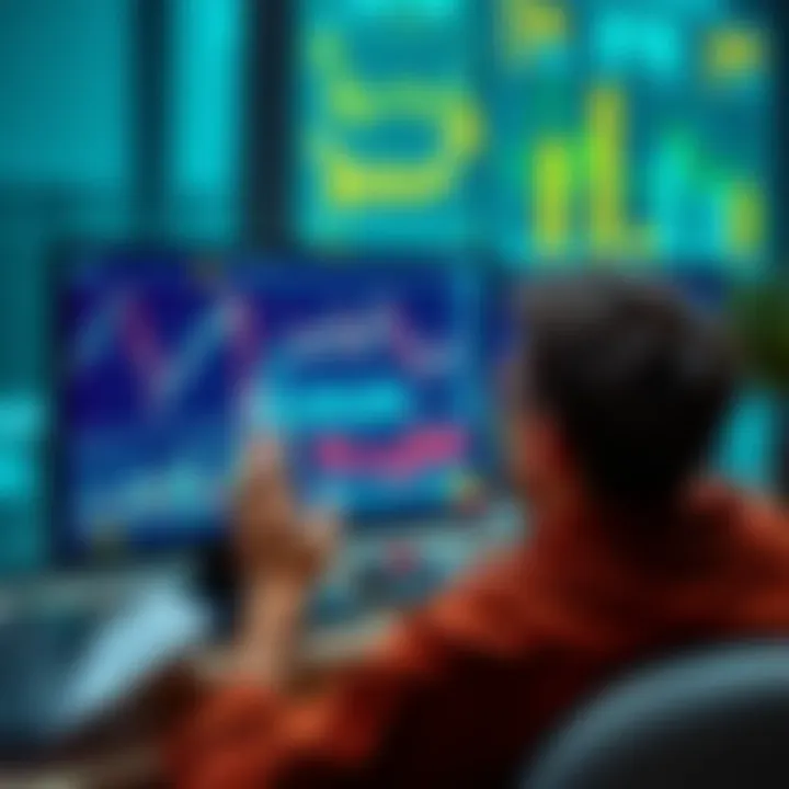 A person looking at a computer screen with cryptocurrency graphs and tax forms, showing confusion