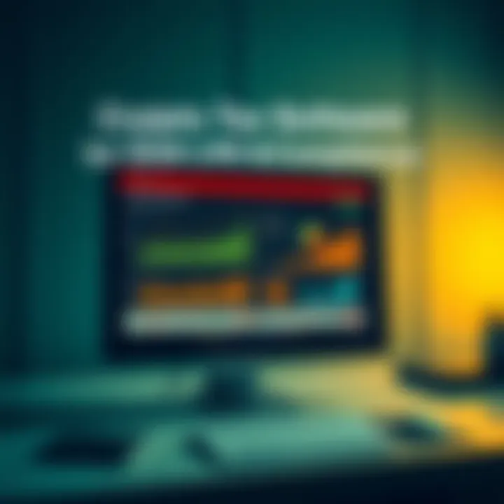 Crypto Tax Software Interface A computer screen displaying user-friendly crypto tax software with graphs and tax forms, symbolizing IRS compliance for 2026.