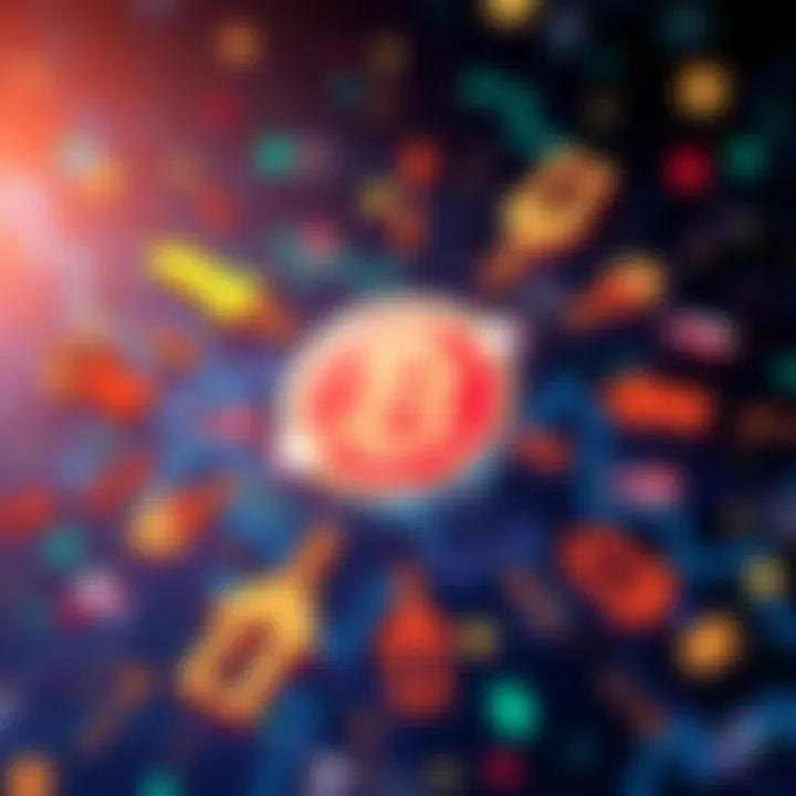 Illustration showing a digital currency symbol surrounded by trade arrows and tariff signs, representing the influence of reciprocal tariffs on the crypto market.