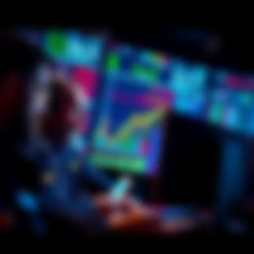 Traders reviewing charts and data on cryptocurrency market trends