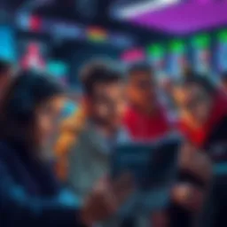 A group of Canadian crypto traders looking concerned while reading news about Bill C-22 and its potential impact on their privacy.