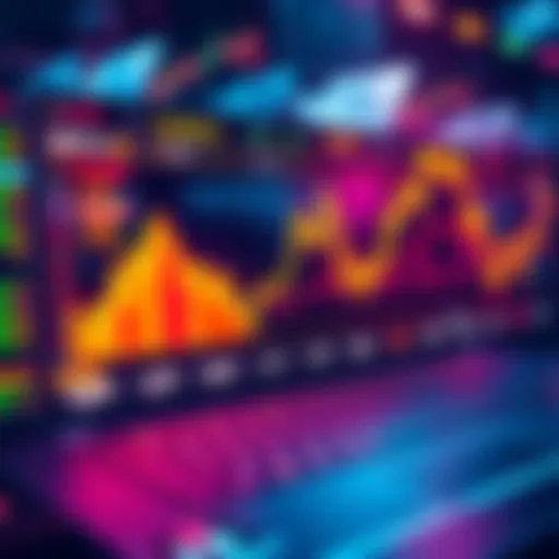 A visually appealing and modern cryptocurrency trading platform interface with vibrant colors and dynamic charts, showcasing real-time data and user-friendly features.