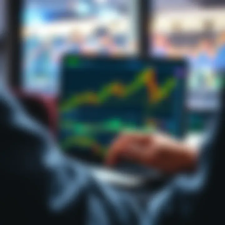 Crypto Trading Strategies A person analyzing cryptocurrency charts on a laptop with graphs and charts displayed