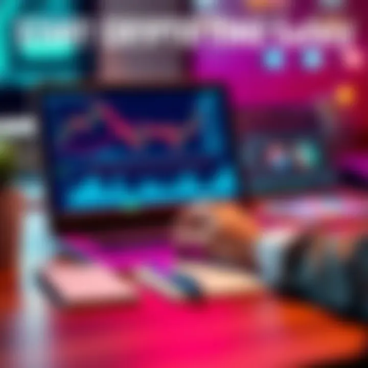 A person analyzing cryptocurrency charts and graphs on a laptop with a notebook and pen beside them, focusing on safe trading methods.