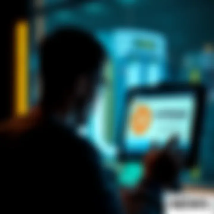 A person looking at two screens showing different wallet balances for Trust Wallet and Coinbase.