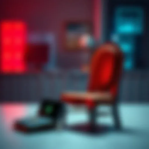 A cryptocurrency wallet sitting on a table next to an empty chair, symbolizing unclaimed digital assets after someone's passing.