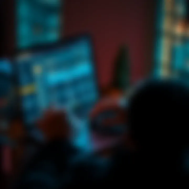 A person looking closely at a cryptocurrency wallet application on their laptop to resolve issues with transactions.