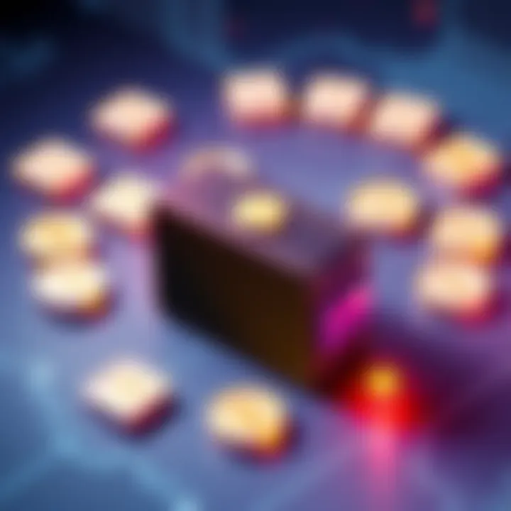 Illustration showing a hardware wallet surrounded by symbols of 12 and 24 seed phrases, representing UTXO management in cryptocurrency.
