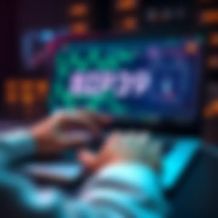 Crypto Wallet Security A person typing a BIP39 passphrase on a laptop while a digital wallet is displayed on the screen, symbolizing enhanced security for cryptocurrency assets.