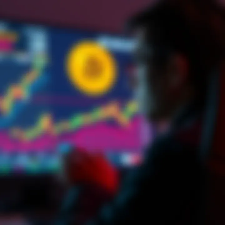 A person looking at a Bitcoin chart showing significant gains after mortgaging for Bitcoin years ago.