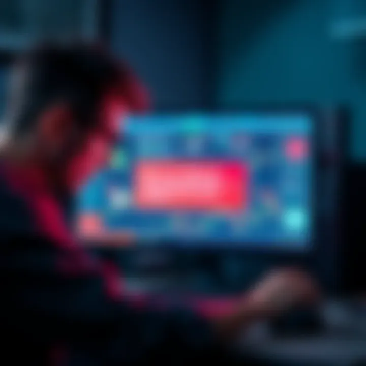 A frustrated person looking at a computer screen showing an error message while attempting to withdraw crypto funds