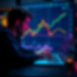 A person looking at cryptocurrency charts on a laptop, contemplating selling Bitcoin, Ethereum, or Solana