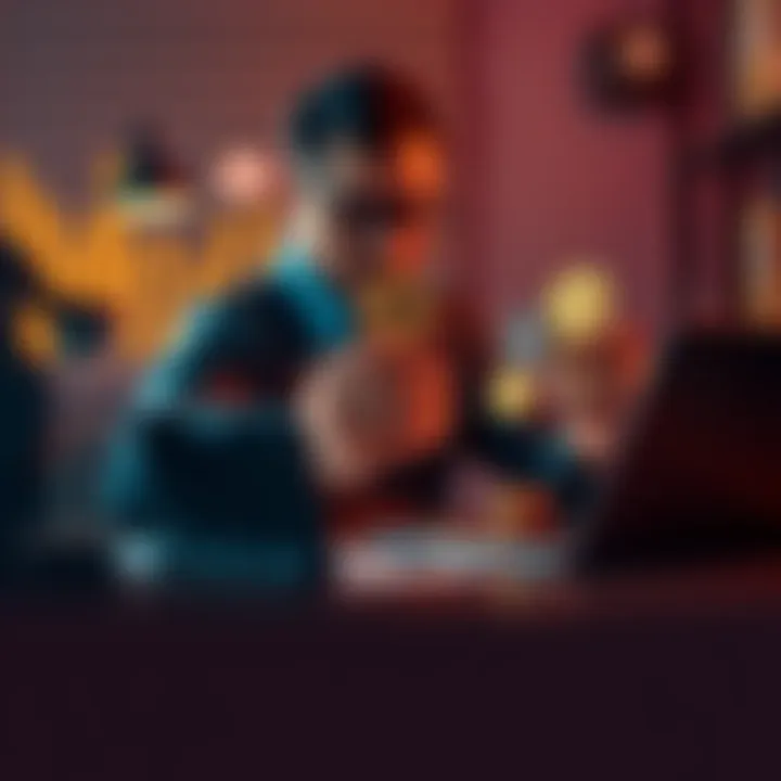 A person sitting at a desk with a laptop, holding various cryptocurrency coins, symbolizing the HODL strategy.