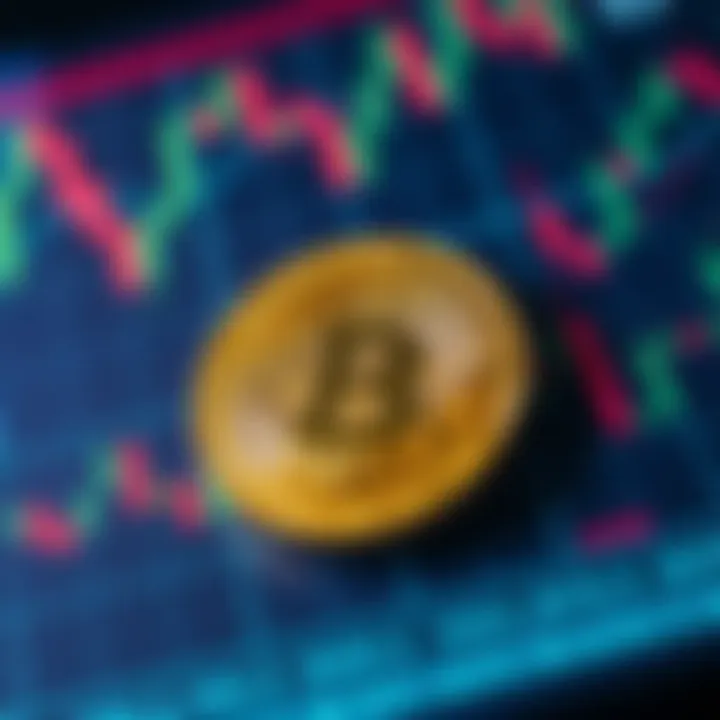 A close-up of a digital currency coin on a stock market chart background, symbolizing cryptocurrency trends and investment opportunities.