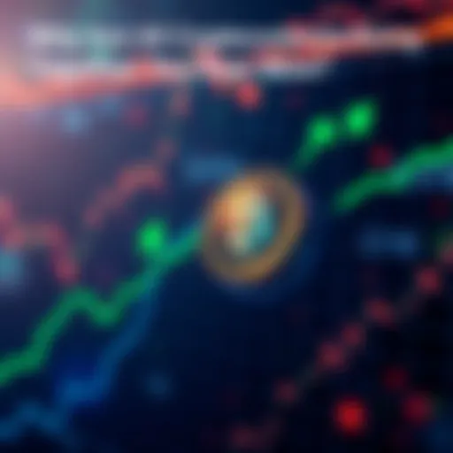 Graph showing the rise of Bitcoin and Ethereum prices with green arrows indicating growth