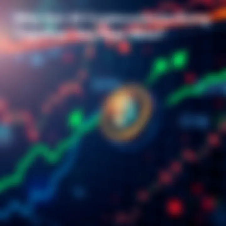 Graph showing the rise of Bitcoin and Ethereum prices with green arrows indicating growth