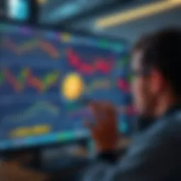A person looks at various cryptocurrency charts on a computer screen, showing inactive and abandoned projects.