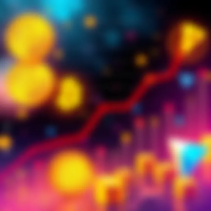 Cryptocurrency Shift Illustration showing a chart indicating the decline of memecoins and the rise of cryptocurrencies like Kaspa and RWA, with symbols representing growth and utility.