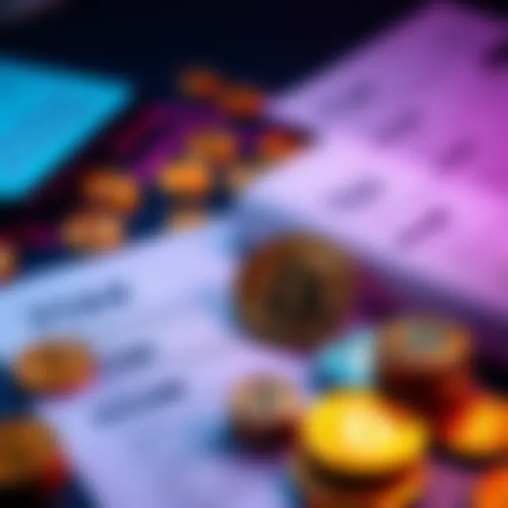 A visual representation of cryptocurrency with tax forms and coins, symbolizing the conflict between decentralization and taxation.