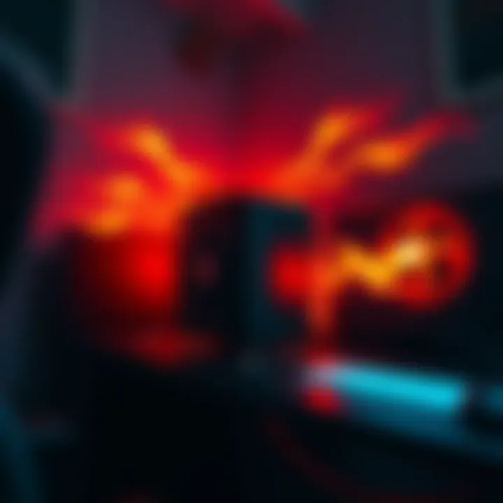 A room with a powerful Antminer S21 Pro device on a desk, radiating heat in a confined space, showing how it influences room temperature.